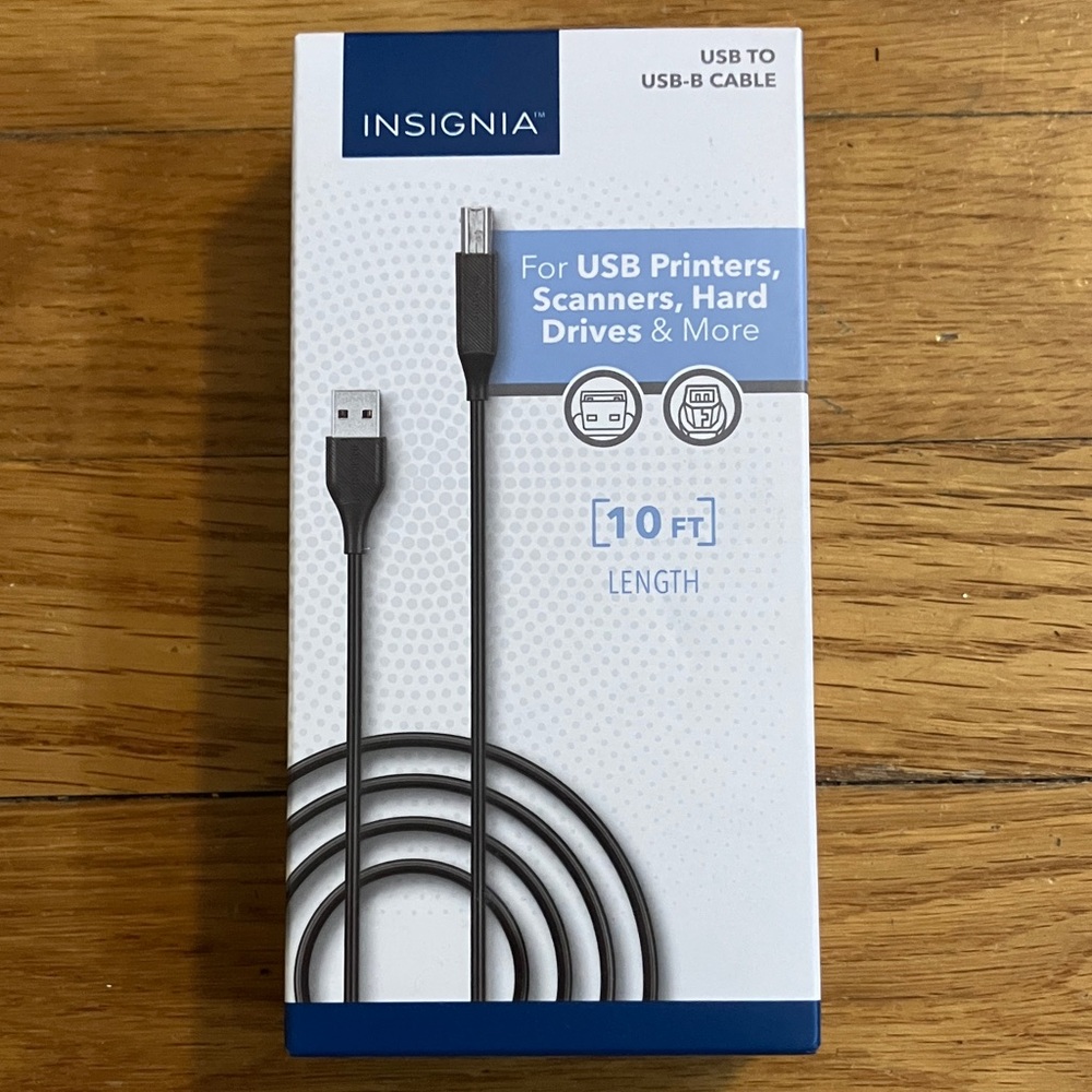 Insignia Gray USB to USB-B Cable - 10 ft